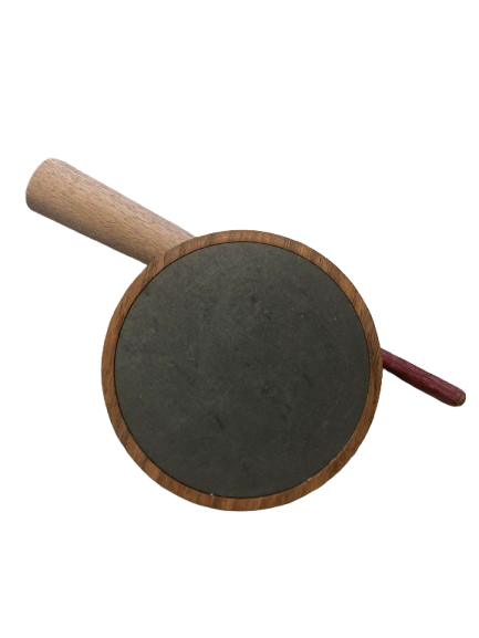 Black slate over glass